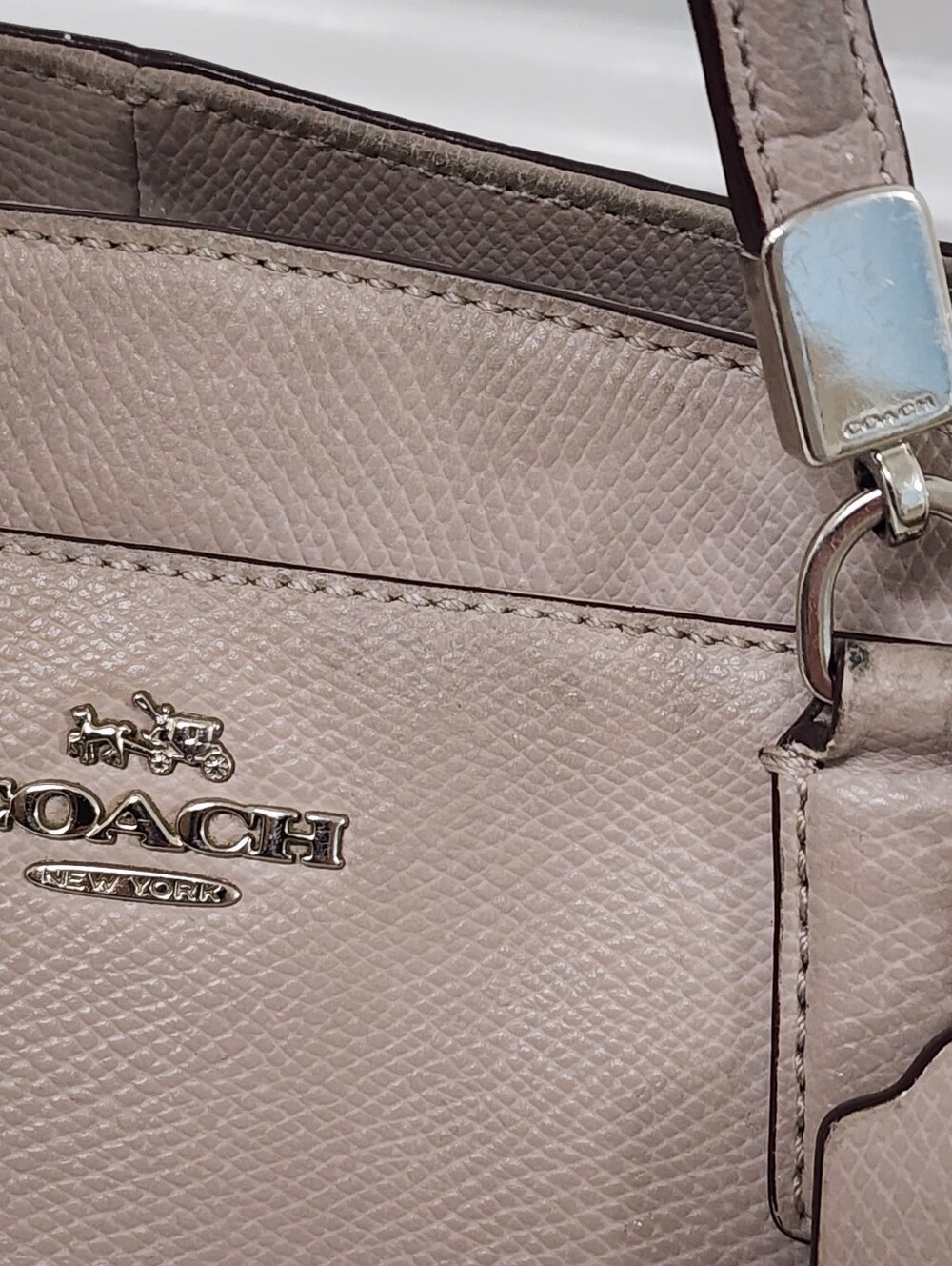 Coach Mini Christie Carryall Leather Satchel Crossbody Bag Taupe - Picture 11 of 16